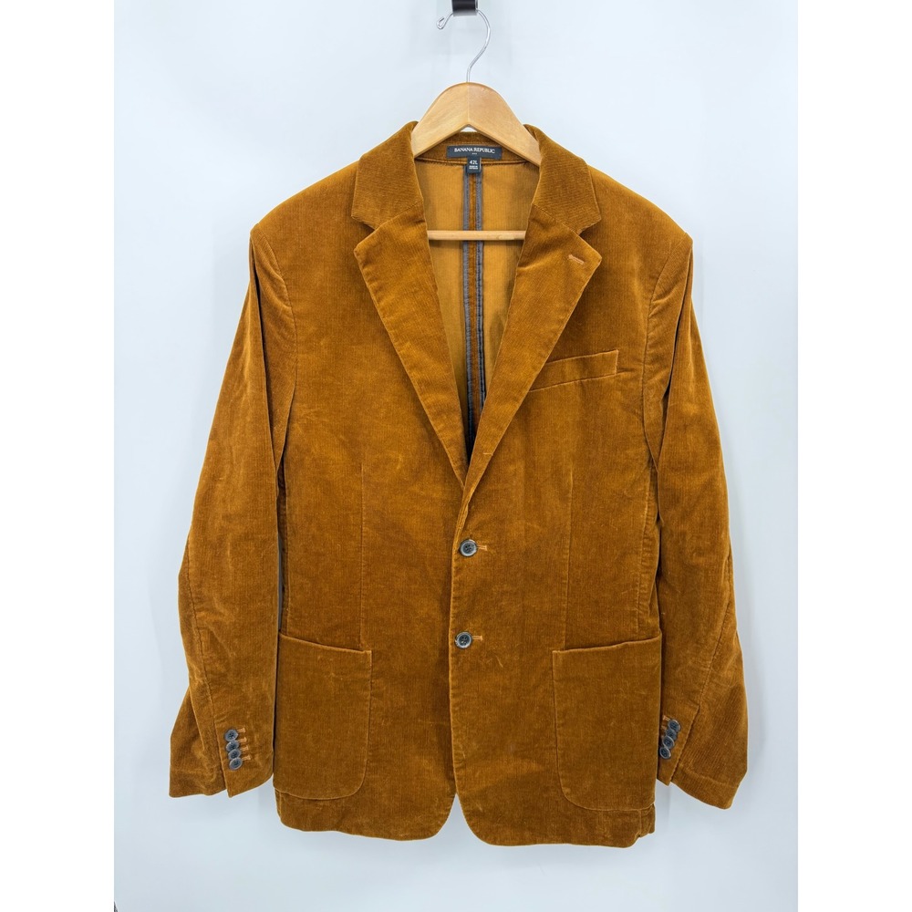 Banana Republic Tailored Fit Corduroy Blazer Mens 42L Brown Sport Coat 484274
